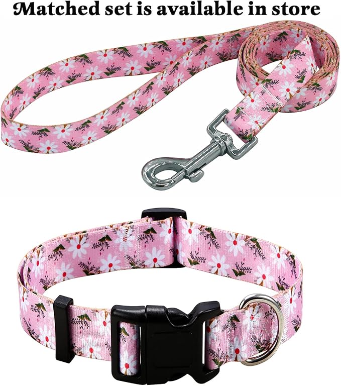 Mihqy Dog Collar for Small Dogs Puppy Cats, Pink White Flower,XS | Neck Fit 7.9"-11.8", Multiple Patterns，4 Sizes for Small Medium Large Dogs, Comfortable for Walks and Outdoor Hikes - Image 6