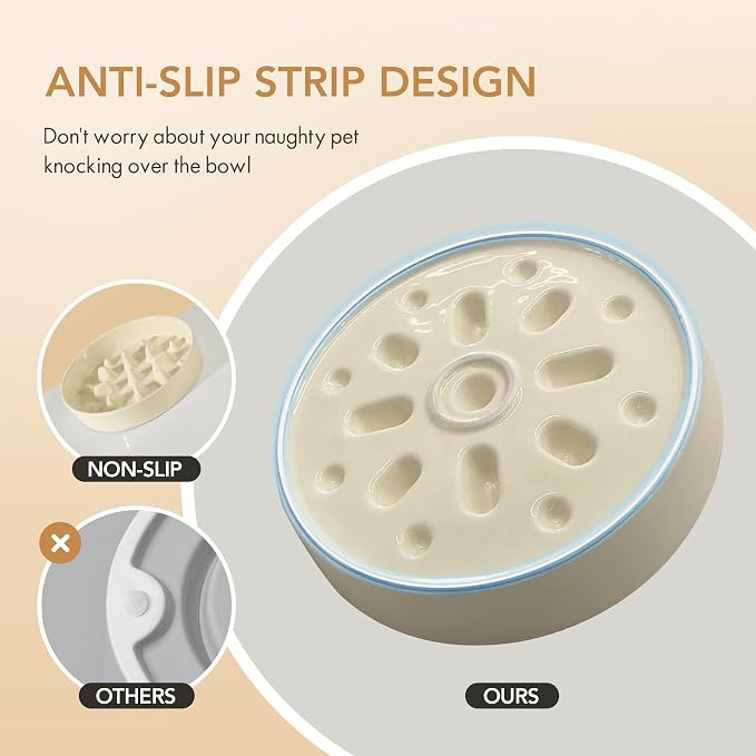 Havniva Dog Bowls Slow Feeder, Ceramic Slow Feeder Dog Bowls for Fast Eater | 1.6 Cups Dog Food Bowl Puzzle Feeder, Slow Feeding Bowls for Medium Breed, Non-Slip Base, Anti-Choking - Image 3