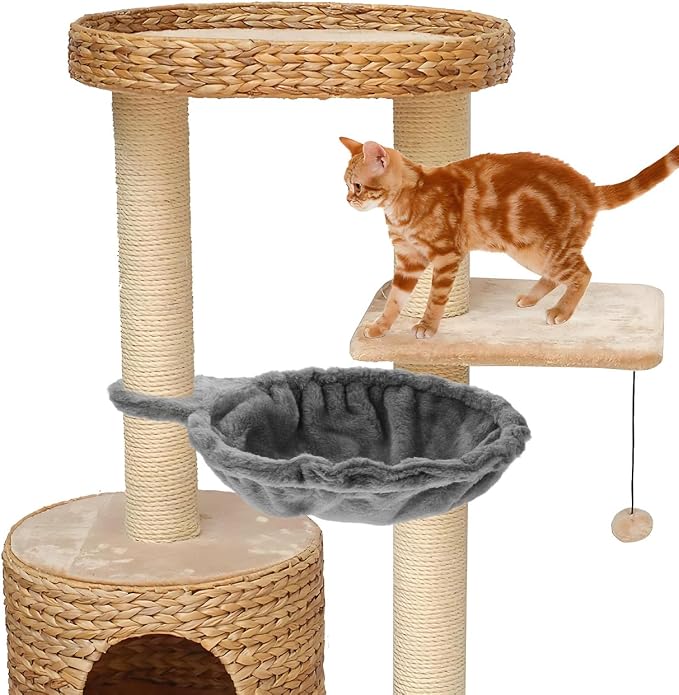 Toddmomy Cat Tree Hammock Round Deep Basket Replacement for Tower | 1Pc Soft Plush Nest Bed, Comfortable Resting Space, Scratching Post Furniture Accessory & Indoor Feline Lounger - Image 7