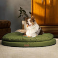 ClevaHome Orthopedic Dog Bed for Large Dogs, 42 inches Dual Layer Water Repellent Round Pet Bed with Washable Cover Nonslip Bottom (Olive Branch) by ClevaHome