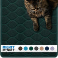 MIGHTY MONKEY Waterproof BPA Free Cat Litter Box Trapping Mat, Easy Clean Floors, Textured Backing, Soft on Sensitive Kitty Paws, Cats Accessories, Less Waste, Stays in Place, 35x23, Hunter Green by MightyMonkey