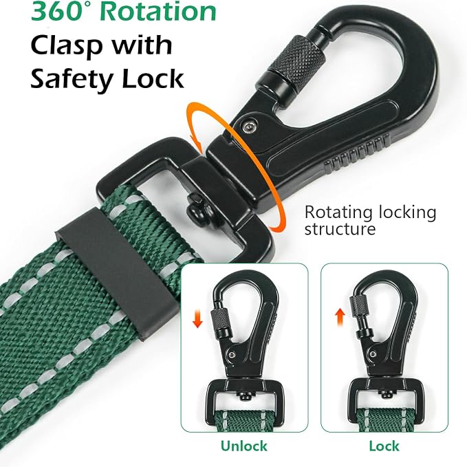 Reflective Double Handle Dog Leash for Large Medium Small Dogs (DG, L) | Heavy Duty, Adjustable with Soft Padded Handles, Traffic Control for Training, Walking, Running - Image 2