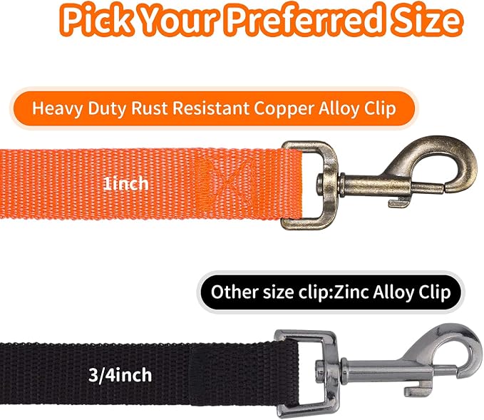 HIKISS Long Dog Leash Obedience Recall Training Agility Lead with Thickening Material for Large Dog - 15ft 20ft 30ft 50ft 100ft Training Leash(Orange 20ft) - Image 3