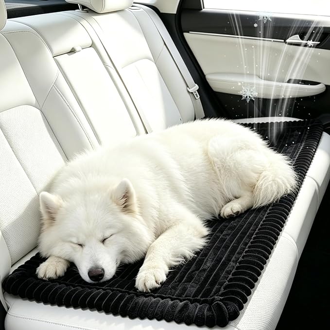 Non-Slip Dog Car Seat Cover for Back Seat, Washable Dog Bed for Car | Black Flannel Pet Bed Mat, Waterproof Bottom, Seat Protector for Cars, Fits Backseat Extenders&Hard Bottom Dog Car Seat Cover by ZHAOGIEBOND