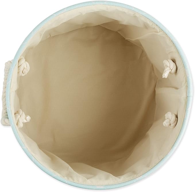 Bone Dry Pet Storage Collection Paw and Bone Print, Medium Round, 12x15x15, Aqua Trellis - Image 2