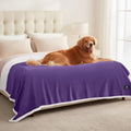Luciphia Waterproof Bed Blanket Washable,Soft Sherpa Fleece Puppy Reversible Throw Blankets for Medium Large Dog Cat,Furniture Cover Protector Couch from Liquid Pee and Pet Fur,Purple White,85" x 57" by luciphia
