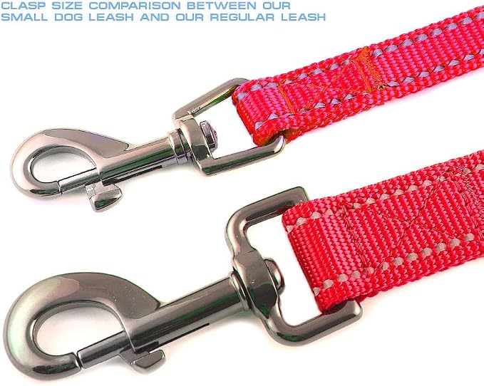 Max and Neo Small Dog Reflective Nylon Leash - We Donate One to Rescue for Every Leash Sold (Red, 4x5/8) - Image 2