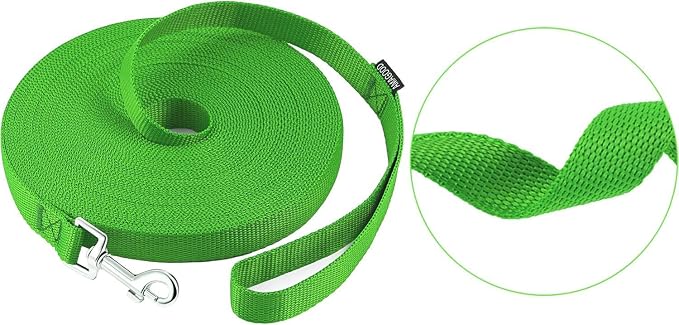 AMAGOOD Dog/Puppy Obedience Recall Training Agility Lead-15 ft 20 ft 30 ft 50 ft Long Leash-for Dog Training,Tie Out,Play,Safety,Camping (20Feet x 1Inch, Green) - Image 3