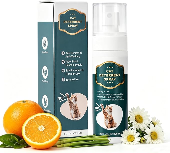 Cat Deterrent & Repellent Spray Anti-Scratch Training Aid, 4OZ 1 Pack | Furniture Protector for Sofa, Bed, Kitchen, Courtyard, Indoor & Outdoor Use, Pee Stopper, Non-Toxic & Safe by Unknown