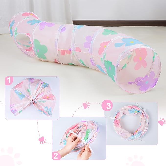 Glittme S-Shape Cat Tunnel, Foldable Cat Tunnels for Indoor Cats | Interactive Bunny Tunnel And Cat Tubes With Crinkle Sounds. Ideal For Kittens, Ferrets And Small Pets To Hide, Play Or Rest - Image 5