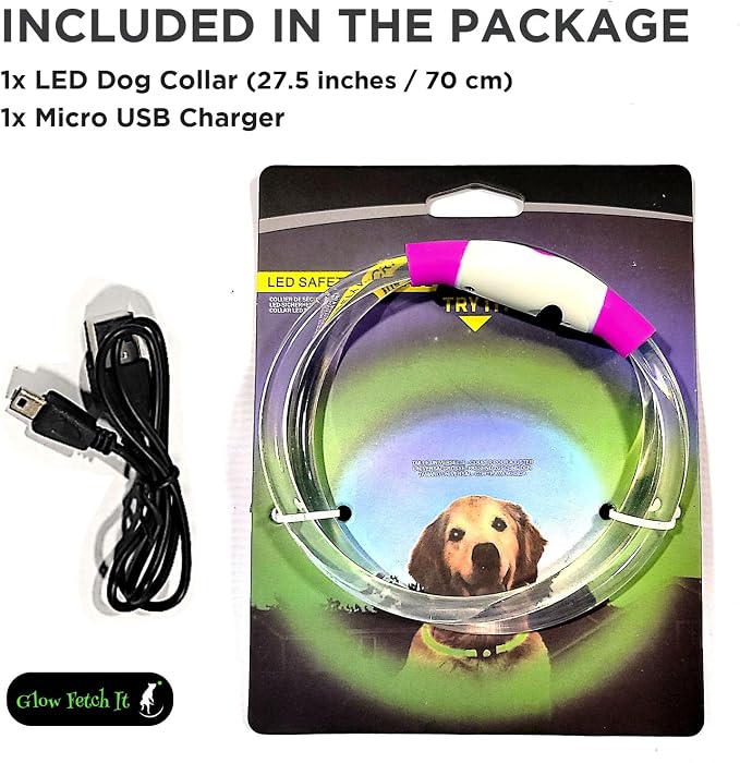 LED Dog Collar, Waterproof Light Up Dog Collar Rechargeable, Dog Safety Necklace for Night Walking, Adjustable Cut-to-Fit Silicone Collar Small Medium Large Dog 27.5” Cuttable (Pink) - Image 7