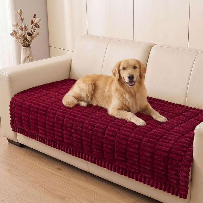 Smiry Couch Cover for Dogs, Non Slip Washable Sofa Protector for Pets | Soft Furniture Cover for Leather & Fabric Couches, Cozy Protect Against Fur, Dirt & Messes, Pet Friendly, 35.4"x88" by Smiry