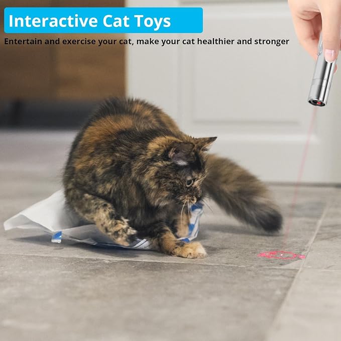 Waputne Cat Toy, USB Rechargeable, 3 Light Modes, 5 Fun Patterns, Indoor | Interactive Chase Toy; Automatic Training & Exercise Fun; Kitten Toy for Indoor Cats & Dogs - Image 7
