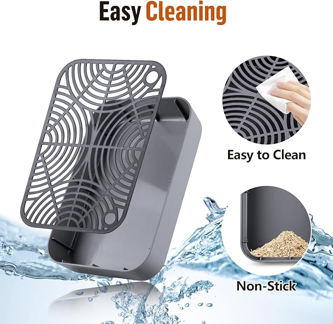 Cat Litter Box Step Non-Slip Cat Step with Filter Function, Dark Grey | Double Layer Litter Box Ramp for Kitten & Elderly Cats, Litter Catcher for Automatic Cat Litter Box, Easy to Clean - Image 5