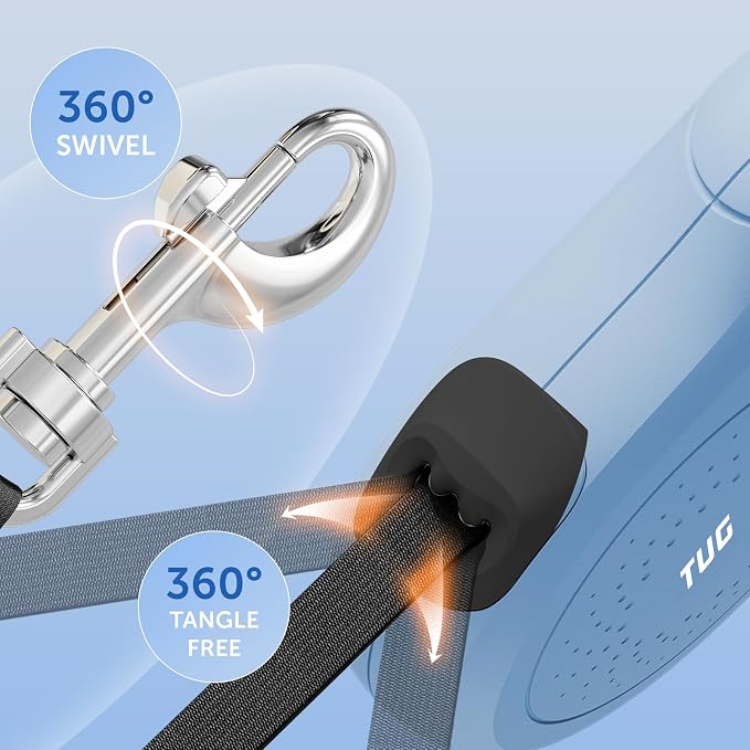 TUG Quest Retractable Dog Leash | 360° Tangle-Free | 16 ft Tape (L, Blue) - Image 3