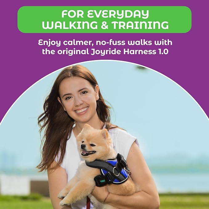 Joyride Basic Dog Harness 1.0 | Blue Serenity | M | Adjustable pet vest with 3 side leash rings for training, walking and improved control for small, medium or large dogs - Image 6