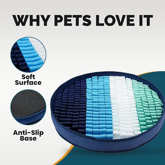 PET ARENA Adjustable Dog Snuffle Mat Interactive Feeding Toy - Multicolor | Encourages natural foraging, helps reduce boredom, slows eating, and provides mental stimulation for daily enrichment. - Image 6