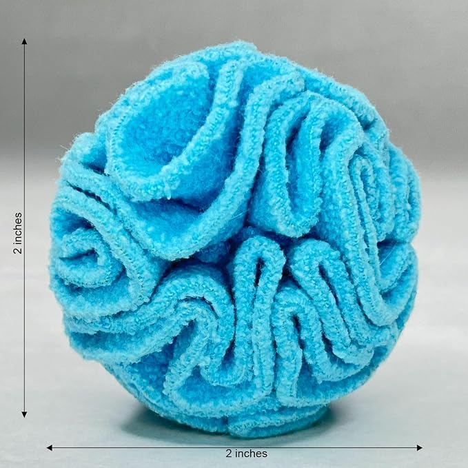 Glory To Dog Puppy/Small Breed Snuffle Dog Puzzle Ball Toy Blue Extra Small | Interactive fleece snuffleball hides treats at variable depths. Puzzle engages smell & foraging. Machine washable 2.5" - Image 4