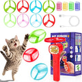 BABORUI Cat Toy Disc Launcher, Rechargeable Interactive Cat Fetch Toy Launcher with 8 Flying Discs, Flying Enrichment Toys for Indoor Bored Kittens & Adult Cats (Red-1) by BABORUI