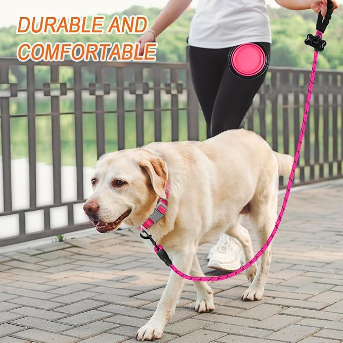 BARKBAY Dog Leashes for Large Dogs Heavy Duty Dog Leash 4/5/6 FT with Comfortable Padded Handle and Highly Reflective Threads for Medium Large Dogs Walking Training Running (5FT-1/2'',Fushcia) - Image 8