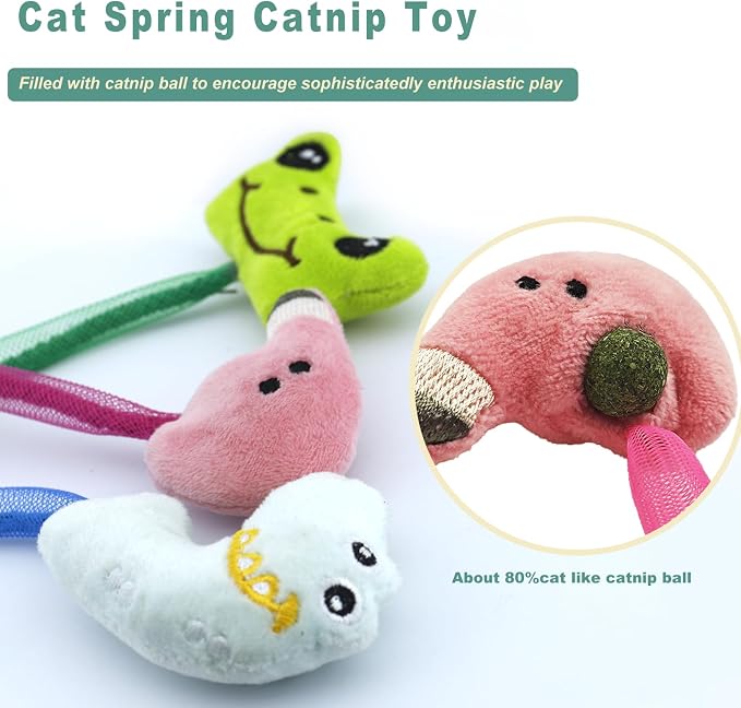 Interactive Cat Toys Set, Silvervine Chew Sticks and Catnip Spring Ropes, Indoor Cat Toys for Exercise and Dental Care, for All Cat Breeds (5 Packs) - Image 5
