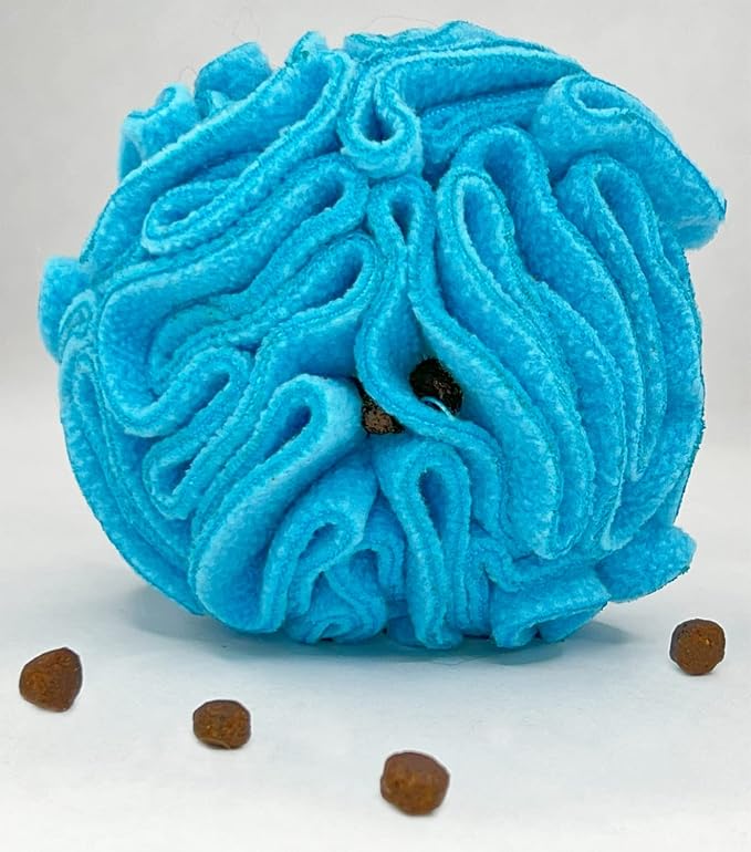 Glory To Dog Puppy/Small Breed Snuffle Dog Puzzle Ball Toy Blue Extra Small | Interactive fleece snuffleball hides treats at variable depths. Puzzle engages smell & foraging. Machine washable 2.5" - Image 8