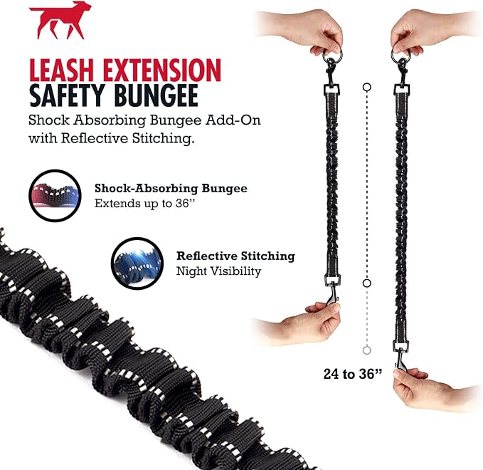 Add-On Accessory Large Size Bungee Leash Extension | Extends Hands Free Leashes by Two Feet | Requires Purchase of Hands Free Bungee Leash for Large Dogs Sold Separately - Image 3