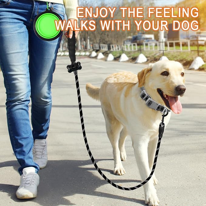 BARKBAY Dog Leashes for Large Dogs Heavy Duty Dog Leash 4/5/6 FT with Comfortable Padded Handle and Highly Reflective Threads for Medium Large Dogs Walking Training Running (5FT-1/2'',Black) - Image 7