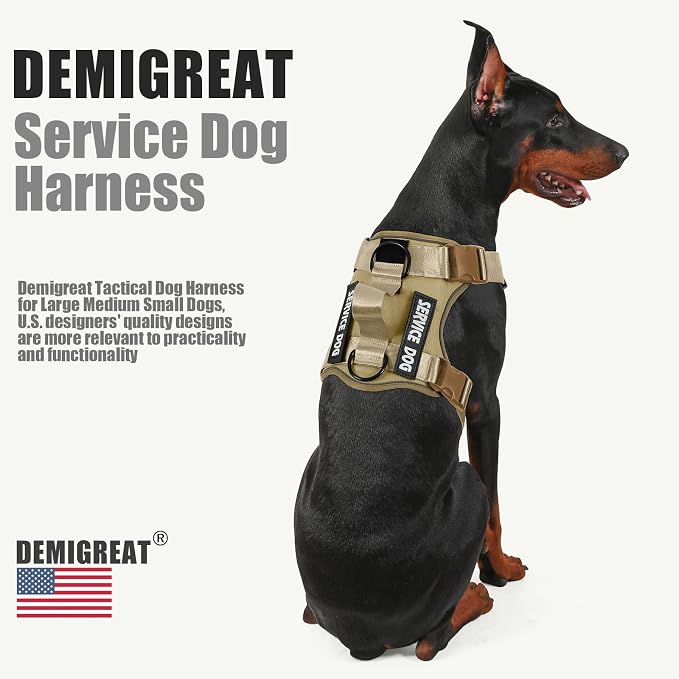 Service Dog Harness, Reflective Dog Vest Harness with 5 PCS Patches, Adjustable Soft Oxford Pet Harness, Inner Layer Mesh, Easy to Control for Small Medium Large Dogs - Image 5