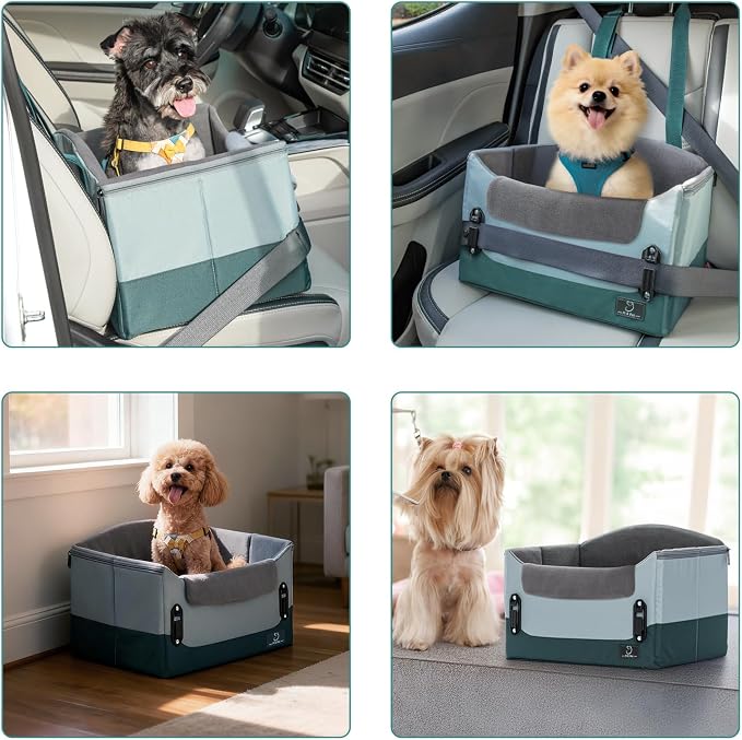 A 4 Pet Dog Car Seats for Small Dogs, Under 25 lbs, Patent Buckles | Adjustable leash, frame support, reduces anxiety, for cars/SUV/pickup - Image 7