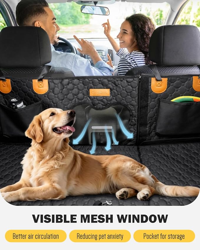 Back Seat Extender for Dogs, Waterproof Dog Car Seat Cover for Back Seat with Hard Bottom, Upgraded Material, Anti Scratch, Easy to Use and Clean, Holds 420lbs - Image 3