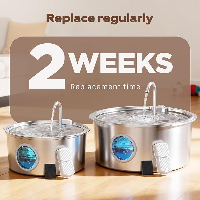 GROOKPET Dog Water Fountain Filters: 12 Dog Fountain Filters - Pet Water Fountain Filters Replacement - Including 6 Filters + 6 Sponges - Suitable for GROOKPET Dog Water Fountain for Large Dogs - Image 3