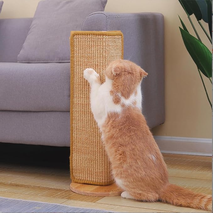 SHENGOCASE 27.5-Inch Tall Sisal Cat Scratching Post, Corner Couch Protector, Wall Corner Mounted (2pcs) - Image 3