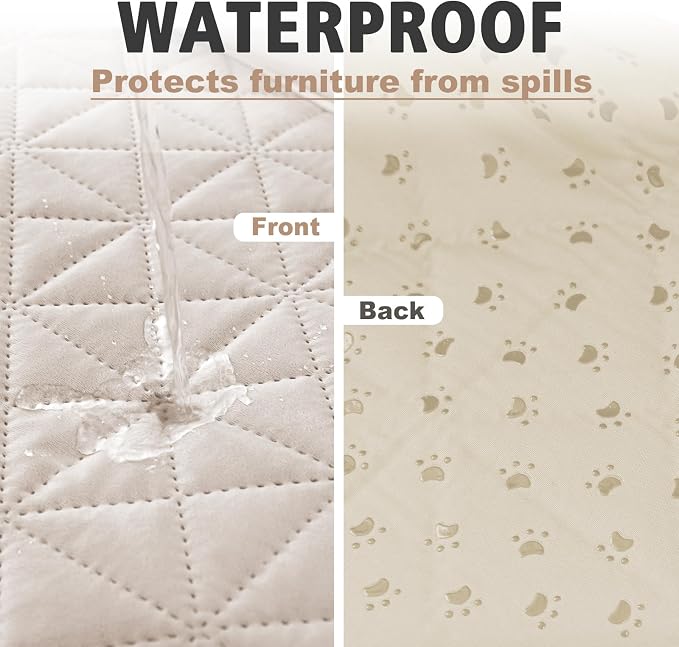 Ameritex Sofa Cover Waterproof for Seats Couch Cover for Dogs Pet Couch Cover Velvet for Chair Loveseat Sofa Machine Washable - Image 2