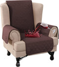 Turquoize 100% Waterproof Wing Chair Cover Wing Armchair Slipcovers Chair Couch Protector Triple Non-Slip Sofa Slipcover for Wing Chair Furniture Protector for Pets, Kids,Dog (Wing Chair, Brown) by Turquoize