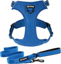 Voyager Dog Harness Dual Leash Attachment No-Pull Control Adjustable Soft but Strong Pet Harness for Medium and Large Dogs with 3M Reflective Technology, Leash Set Royal Nylon, S (Chest: 16-20") by BestPetSuppliesLLC