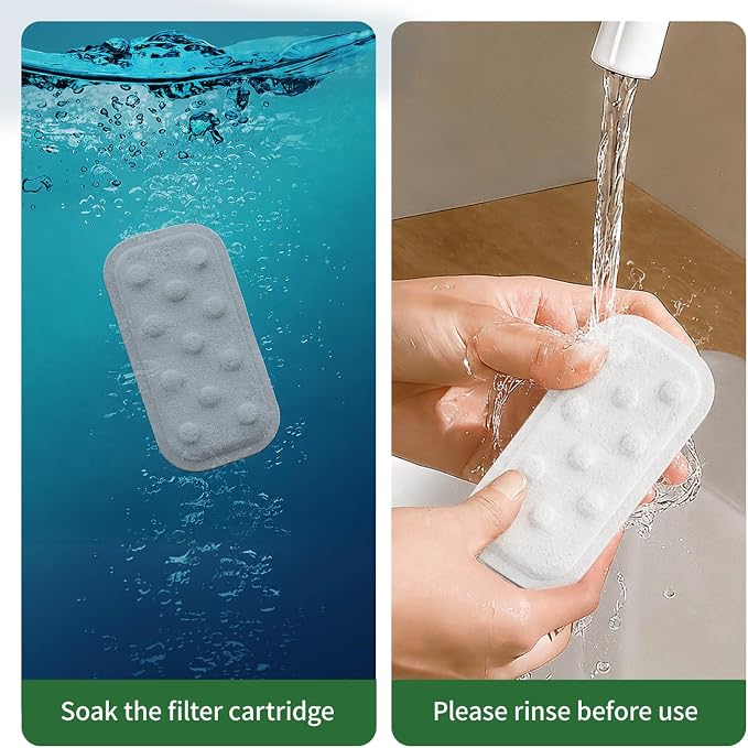 Cat Water Fountain 8 Pack Replacement Filters/Sponges (4+4) -Compatible with Apauk-APFSS-3201 Stainless Steel Cat Water Fountain - Image 5