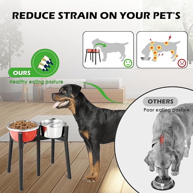 Raised Dog Bowl Stand for Large Dogs, Adjustable Width 7-10.6, 13.7 inch Tall Dog Food Water Stand,Bowl Not Include - Image 3