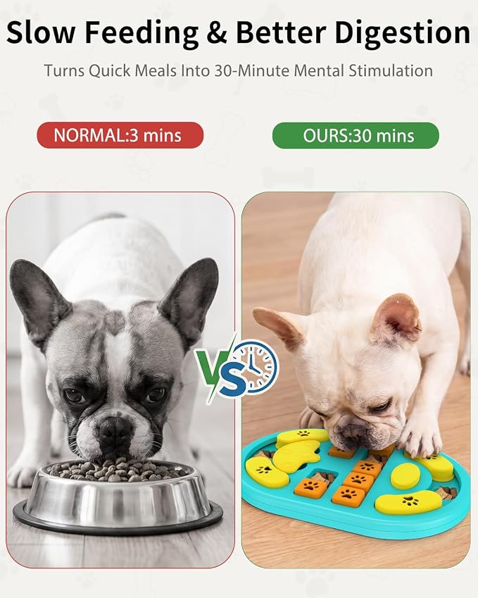 Dog Puzzle Toy, Interactive Enrichment Treat Food Puzzles, Blue | Mental & Brain Stimulation, Slow Feeder, For Smart Puppy Small Medium Large Dogs Cats - Image 4