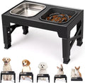 Niubya Elevated Dog Bowls, with Slow Feeder Bowl and Stainless Steel Dog Food Bowl, Raised Dog Bowls Adjusts to 5 Heights (3.15", 8.66", 9.84",11.02", 12.2") for Small Medium and Large Dogs by Niubya