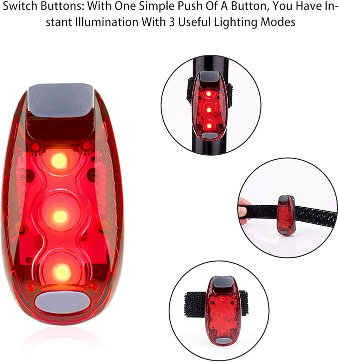9 Pack LED Safety Lights, Clip-On Flashing Strobe Lights for Night | High Visibility LED Clip-On Safety Lights In Red, Blue And Green For Running, Walking And Cycling. Wear On Clothes Or Gear. - Image 5