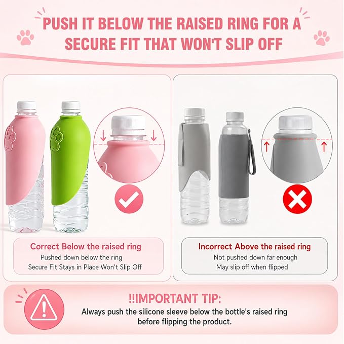 Portable Dog Water Bottle Attachment, Slip-On Pet Water Bowl,Dog Water Bottle for Standard Water Bottles Easy to Install,Leak Proof Outdoor,Pet Water Feeder Bowl - Image 2
