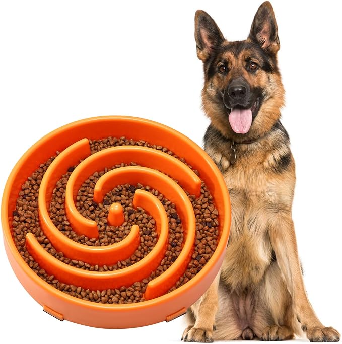 JASGOOD Slow Feeder Dog Bowl - Anti-Gulping, Prevents Bloat & Choking, Healthy Design for Large & Medium Dogs by JASGOOD