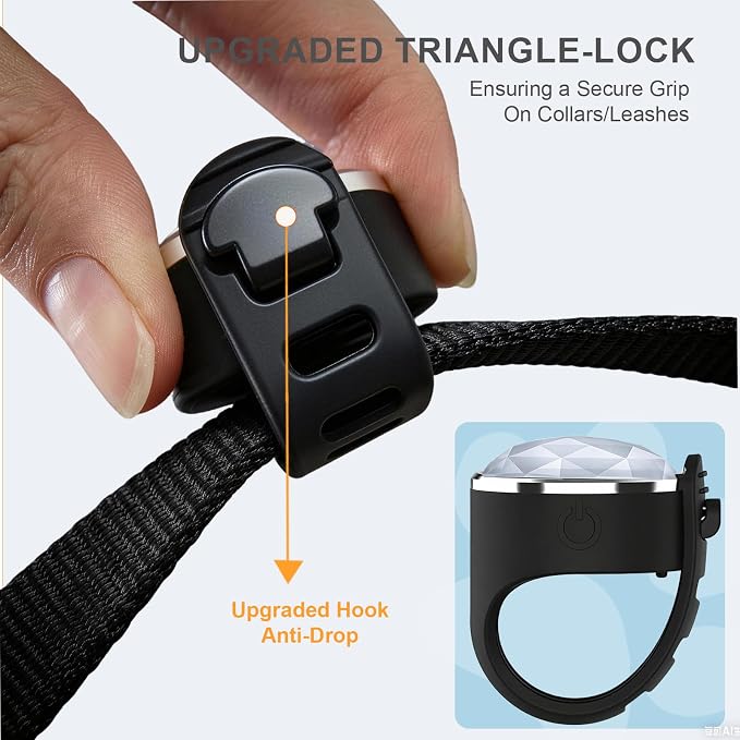 2-Pack Dog Collar Lights, Yesbular USB-C Rechargeable Dog Light Clip-On, Waterproof LED Pet Safety Light with Adjustable Silicone Strap for Night Walking, Camping(RGB 7-Color) - Image 5