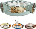 LEFTSTARER 2-in-1 Collapsible Cat Tunnel for Indoor Bed and Hideout - Pet Dog Rabbit Bunny Ferret Tunnel Tubes Toys with Removable Washable Mat, Tower Wheel Stuff by Unknown