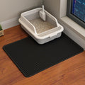 HCY&WLD Cat Litter Mat, Double Layer Cat Litter Box Mat (24x18 Inch, Black) | Waterproof Urine-Proof Non-Slip Litter Trapping Mat, Soft on Kitty Paws, Scratch-Resistant, Scatter Control, Easy to Clean by HCY%26WLD