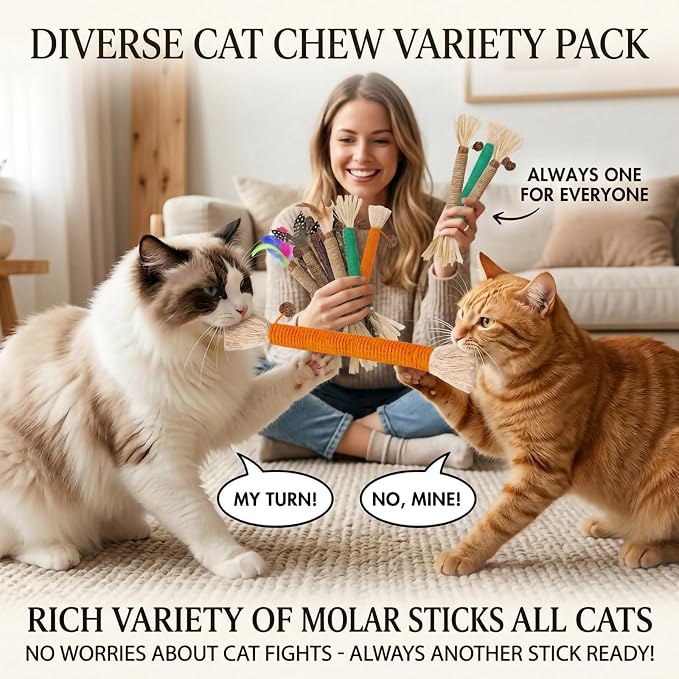 21 Pack Silvervine Cat Chew Sticks - Natural Kitten Toy for Cats - Image 5