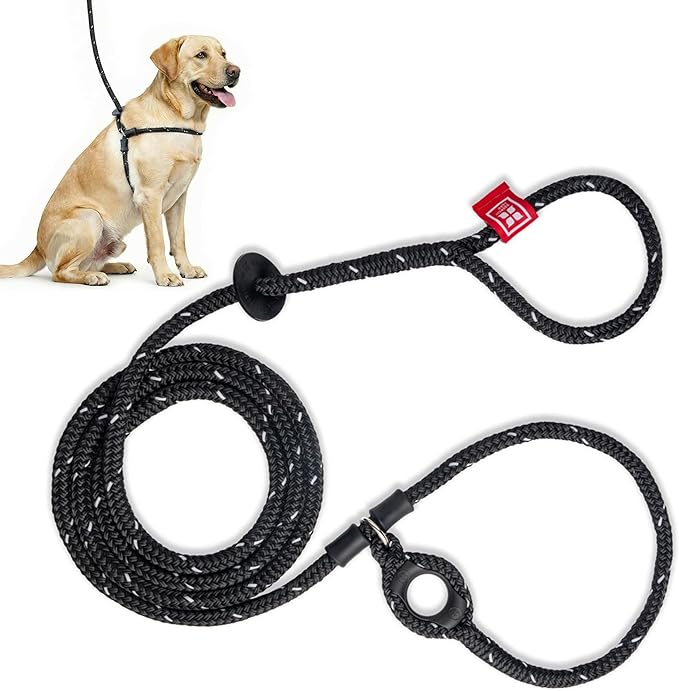 Harness Lead Escape Resistant, Reduces Pull Dog Harness, Medium/Large, Black by HarnessLead