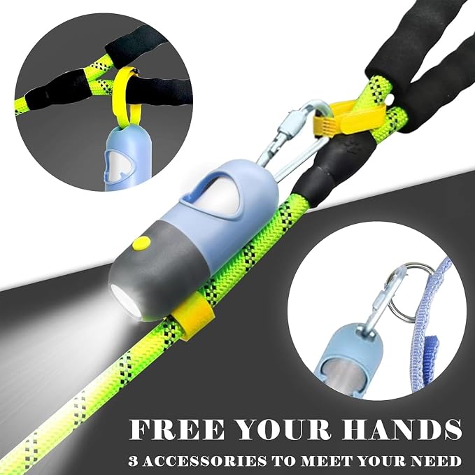 YUCHIYA Dog Poop Bags Holder with LED Flashlight, Sky Blue, 15 Bags, 3 Accessories - Image 2