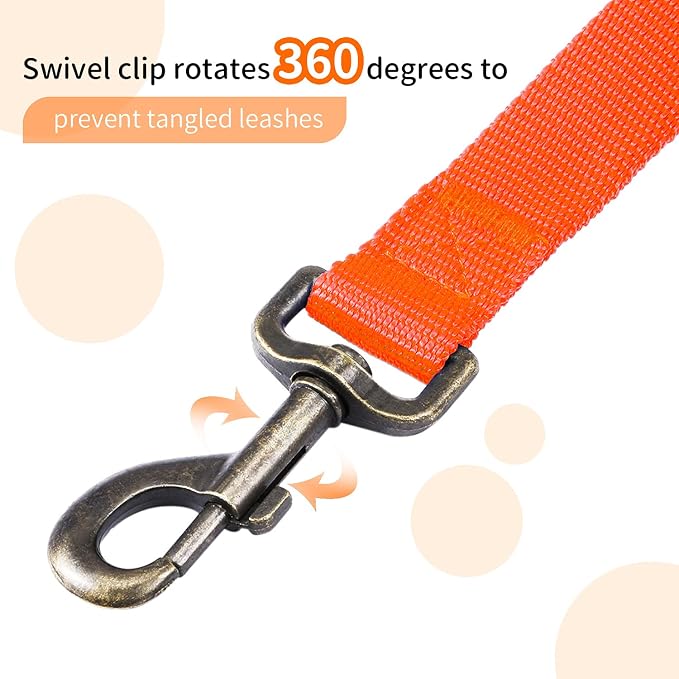 HIKISS Long Dog Leash Obedience Recall Training Agility Lead with Thickening Material for Large Dog - 15ft 20ft 30ft 50ft 100ft Training Leash(Orange 20ft) - Image 4